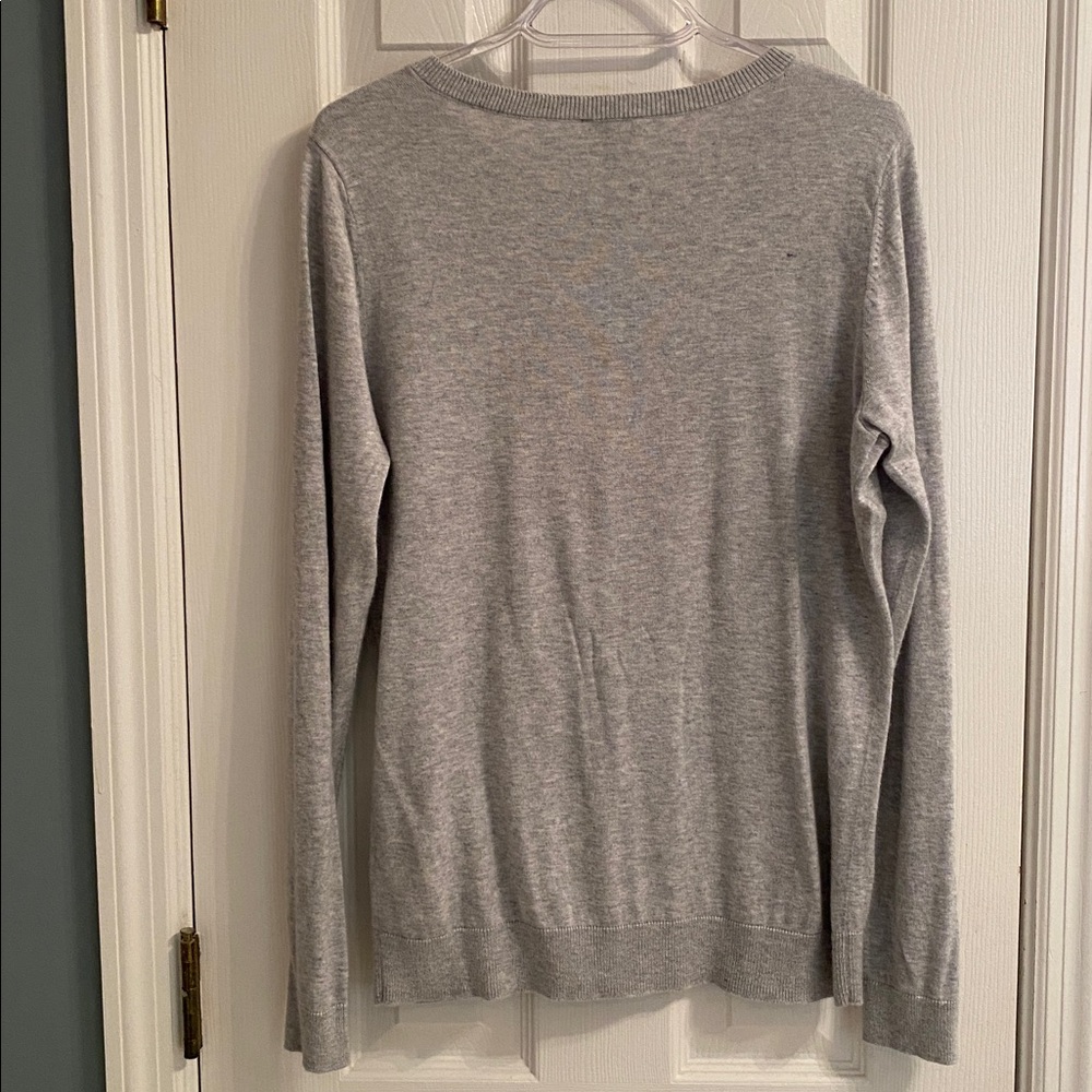 Talbots Size Medium Heart Tree Design Gray Sweater - Excellent Condition - Picture 4 of 6